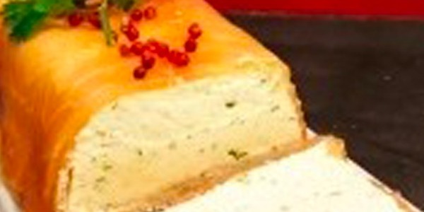 Terrine Merlu et Saumon aux baies roses